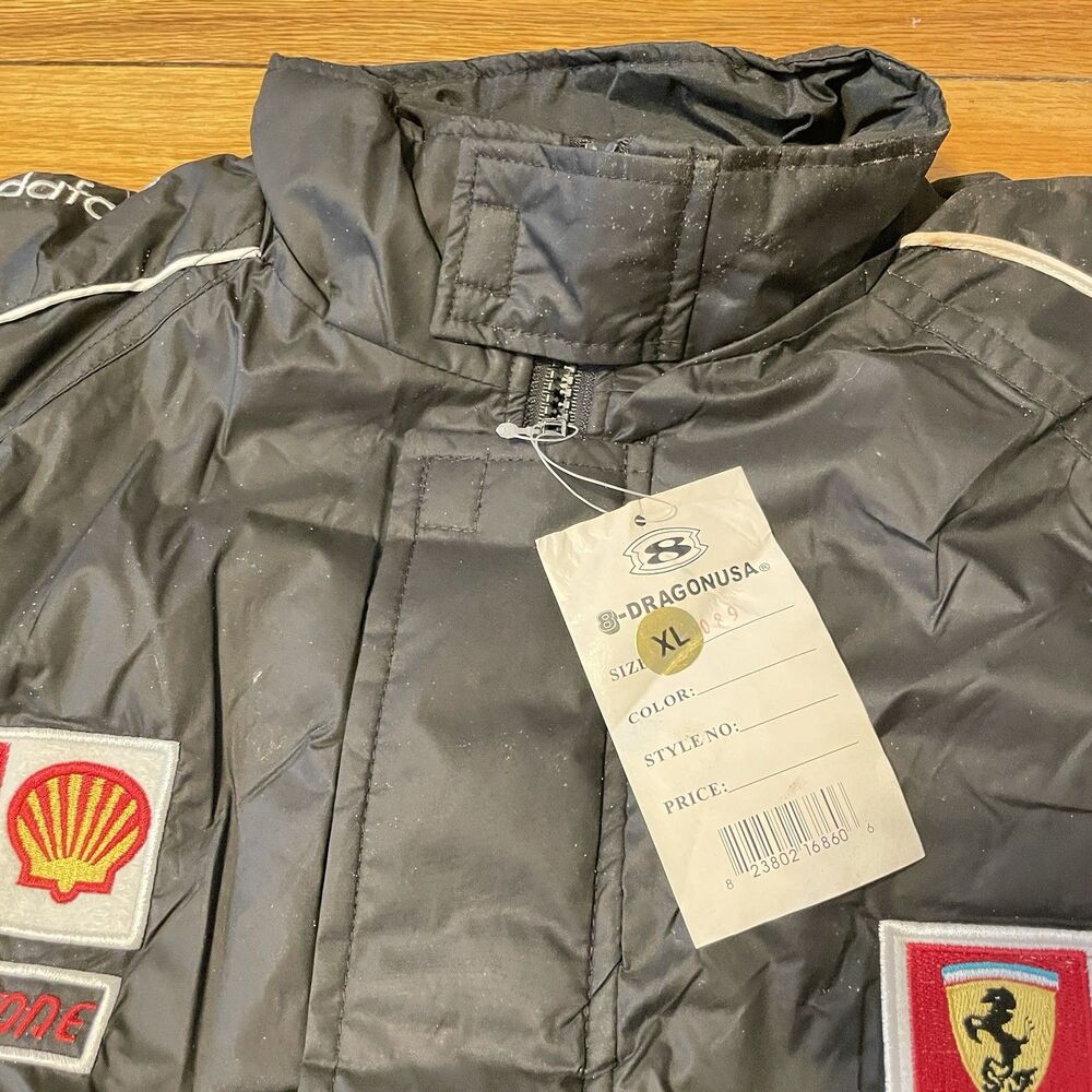 NWT Ferrari Michael Schumacher F1 Racing Jacket Black XL 8-Dragon LTD Retro - Picture 5 of 11
